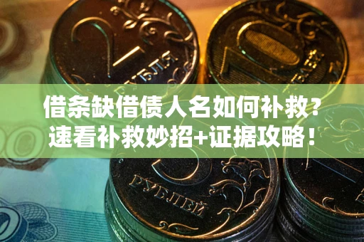 武汉借条缺借债人名如何补救？速看补救妙招+证据攻略！
