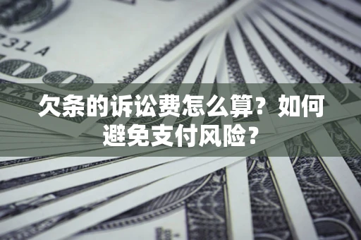 武汉欠条的诉讼费怎么算？如何避免支付风险？