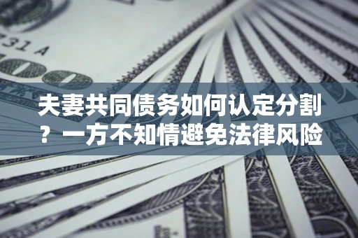 武汉夫妻共同债务如何认定分割？一方不知情避免法律风险必看！